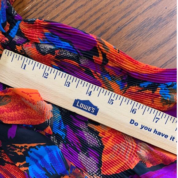 Tropical Layered Size 10 Elastic Waist Floral Flowy Bow Hawaiian Maxi EUC Tiered - Picture 11 of 12